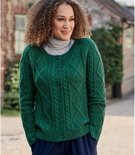 Eden Strickjacke Mit Zopfmuster Aus Reiner Wolle Für Damen Woolover De