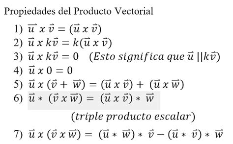 Vectores Propiedades Del Producto Vectorial