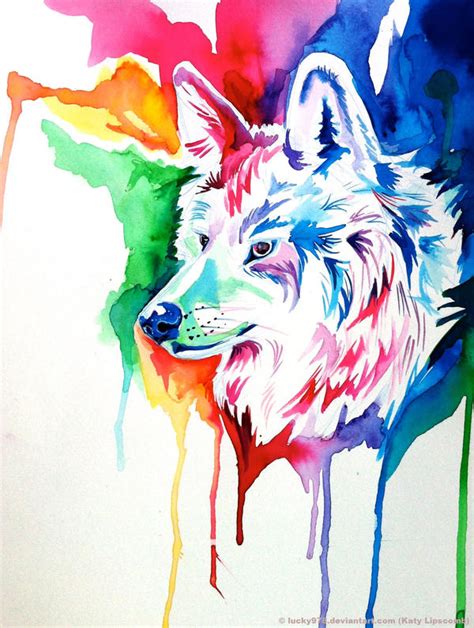 Rainbow Wolf Commission 2 By Lucky978 On Deviantart