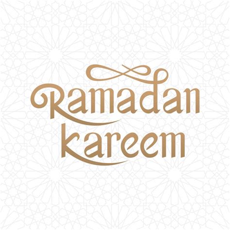 Ramadan Kareem Lettering With Islamic Pattern Background Premium Vector