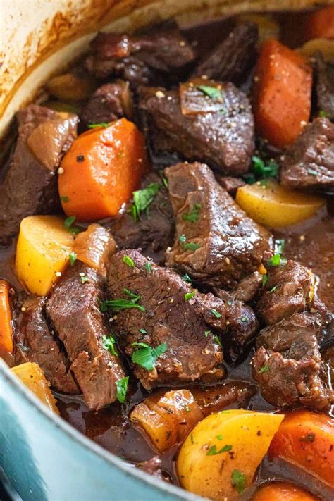 Delicious Beef Stew Recipe With Sauteed Chunks Of Tender Meat And