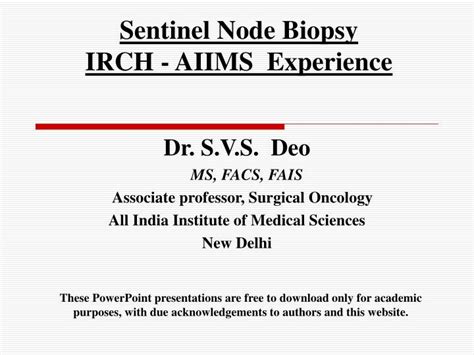 Ppt Sentinel Node Biopsy Irch Aiims Experience Powerpoint