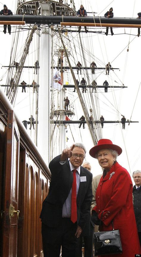 Cutty Sark Reopening Queen On Board Below Rigging Rainha Elizabeth