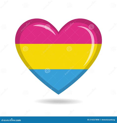Pansexual Pride Flag In Heart Shape Vector Illustration Stock Vector Illustration Of Flag