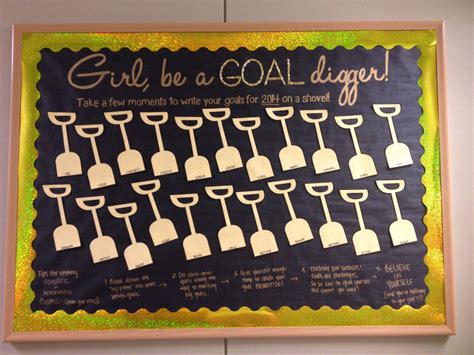 Girl Be A Goal Digger Goals For The New Year Bulletin Board Goal