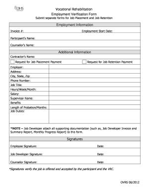 printable employment verification form template fillable samples