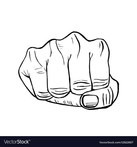 Fist Hand Draw Sketch Royalty Free Vector Image