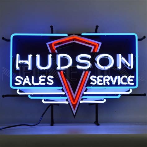 Hudson Neon Sign With Backing Neon Warehouse