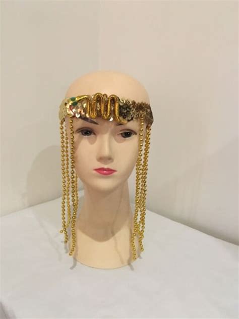 cleopatra headpiece egyptian beaded headband headdress fancy costume sequin ebay