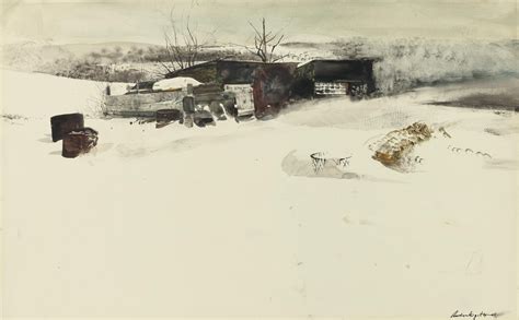 Andrew Wyeth 1917 2009 Adams Sheds 1955 35 By 55 Cm Andrew