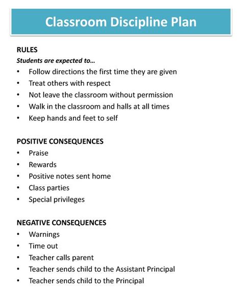 Classroom Discipline Plans Elementary Staff Webpages Mrs