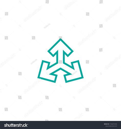 Three Blue Arrows Point Out Center Stock Vector Royalty Free