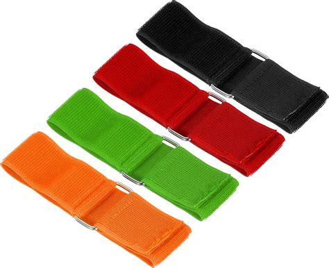 Patikil 3 Legged Race Bands 4 Pack Nylon Elastic Tie For Outdoor Birthday Party Field Day