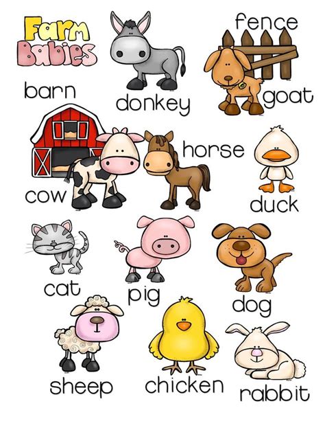Farm Animals Flashcards For Preschool Idalias Salon