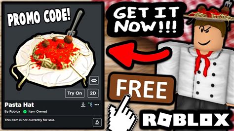 Free Accessory How To Get Pasta Hat Roblox Youtube