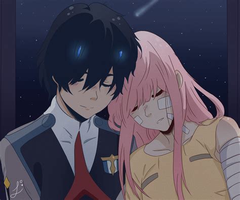 Zero Two And Hiro Darling In The Franxx Drawn By Leslove