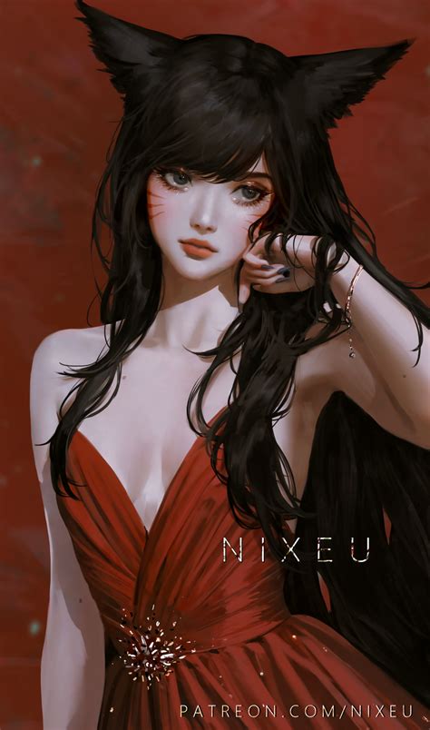 Ahri League Of Legends Drawn By Nixeu Danbooru