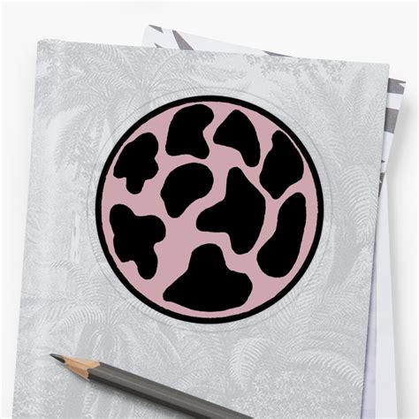 Pink Cow Sticker By Lilyp Redbubble