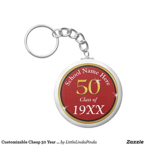 Customizable Cheap 50 Year Class Reunion Souvenirs Keychain Zazzle