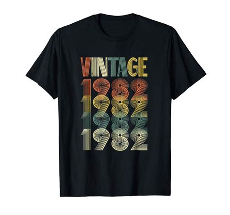 Trending 37th Birthday T Vintage 1982 T Shirt Classic Men Women