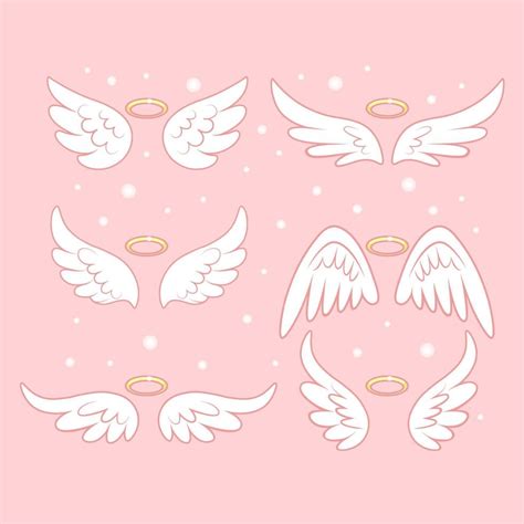 Sparkle Angel Fairy Wings With Gold Nimbus Halo Isolated On Background