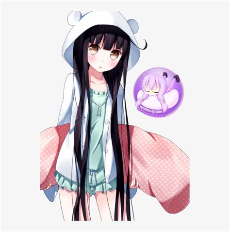 Clickclick~ ♔ Quote Anime Girl In Pajamas Png Image Transparent
