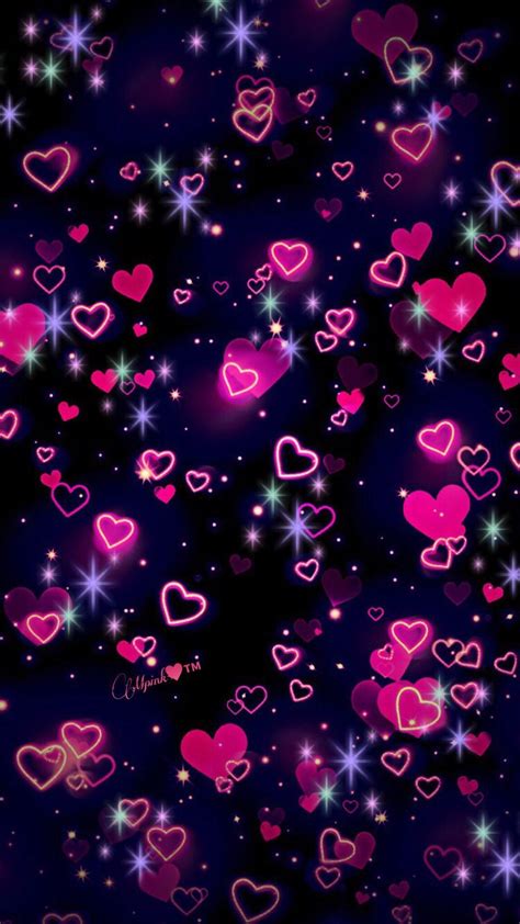 Purple Glitter Hearts Wallpapers Wallpaper Cave