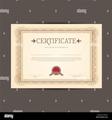 Modèle De Certificat Ou Diplôme Darrière Plan Photo Stock Alamy