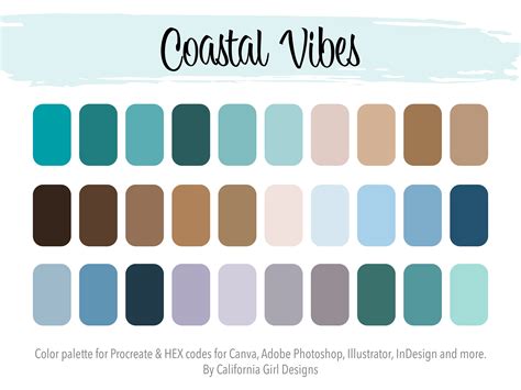 Azure Beach Procreate Palette 30 Hex Color Codes Palette Instant