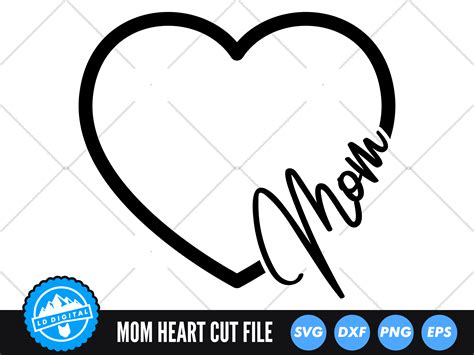 Mom Heart Svg Mom Love Heart Svg Graphic By Lddigital · Creative Fabrica