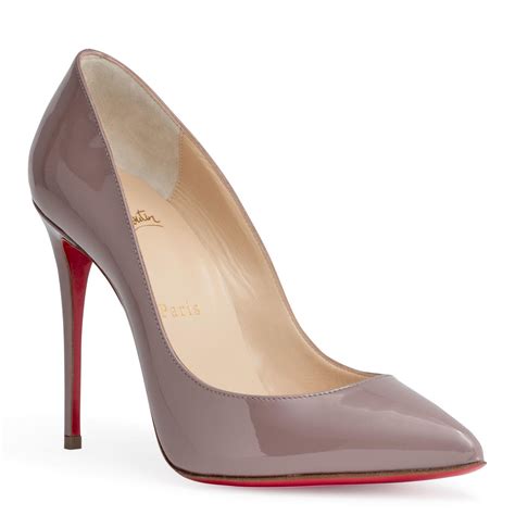 Christian Louboutin Leather Pigalle Follies 100 Dusty Pink Patent Pumps