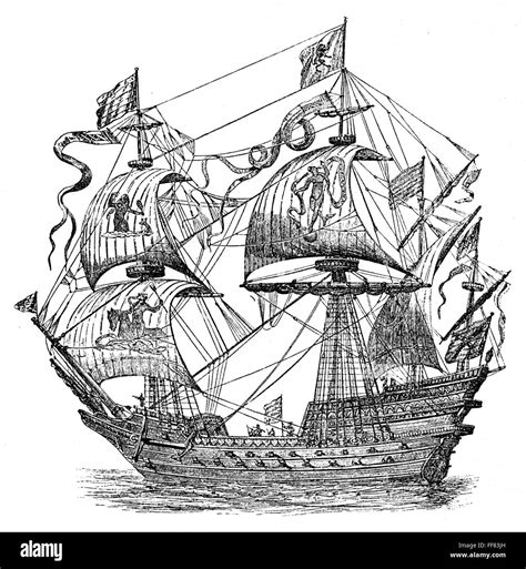 Spanish Galleon 1588 Na Galleon From The Spanish Armada Of 1588