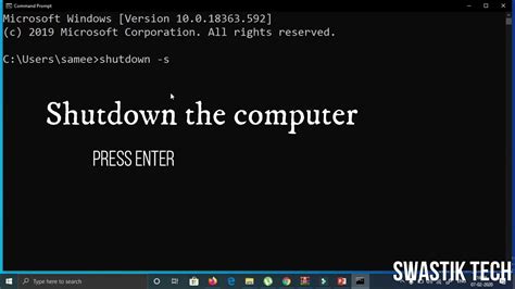How To Shutdown Windows 10 Pc Using Command Youtube