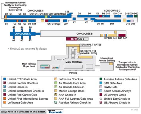 Dulles Concourse Map Dulles Delta Airlines Airports Facility