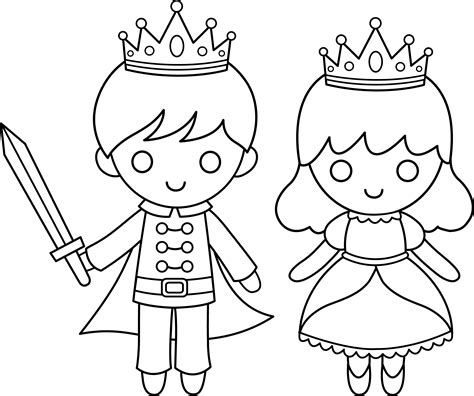 41 Coloriage Princesse Et Prince Disney Enfant Prince And Princess Line Art Dessin à