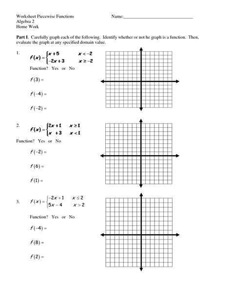 Piecewise Function Worksheet With Answers Function Worksheets