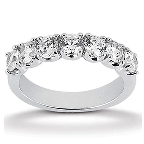 105ct Seven Stone Diamond Anniversary Ring Wedding Band 14k Etsy