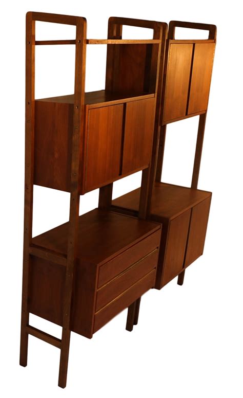 Mid Century Modern Storage Room Divider Bookcase Hutch
