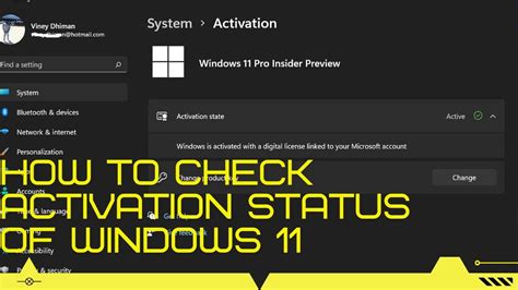 How To Check Activation Status Of Windows 11 Youtube