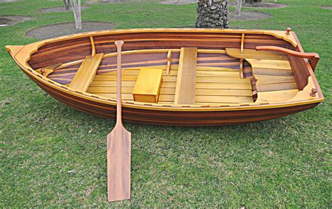 Cedar Rowboat Dingy 987 Matte Finish Wood Strip Built Boat Tender