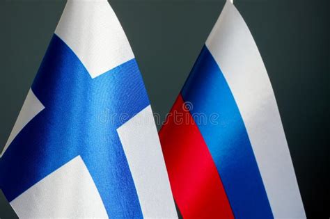 Close Up Of The Flags Of Finland And Russia Stock Image Image Of