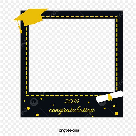 Graduation Borders Clipart Png Images Hand Painted Black Graduation