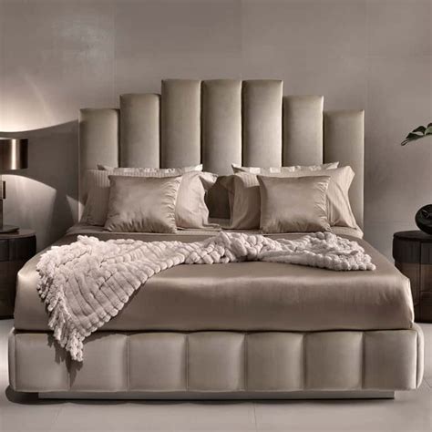 Luxury Italian Designer Velvet Upholstered Bed Luxury Bedroom Master