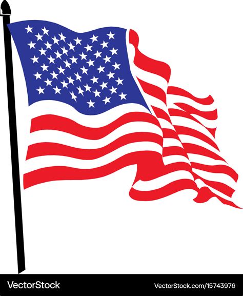 Waving American Flag Logo Design Royalty Free Vector Image