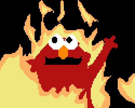 Pixilart Burning Elmo By Creeky22222