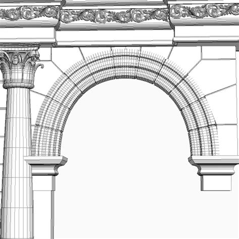 Stone Column And Arch 3d Model Flatpyramid