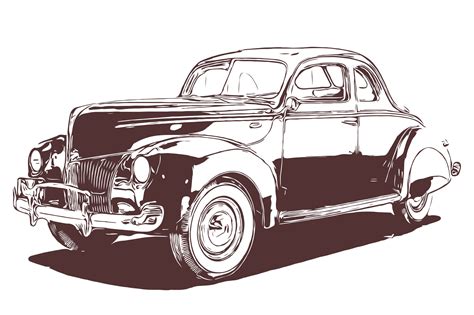 1940 Ford Coupe Classic Vintage Car Dxf Svg Eps Vector Files Etsy