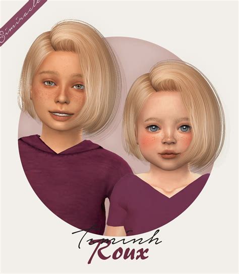 The Sims Resource Tsminh`s Roux Hair Retextured Sims 4 Hairs