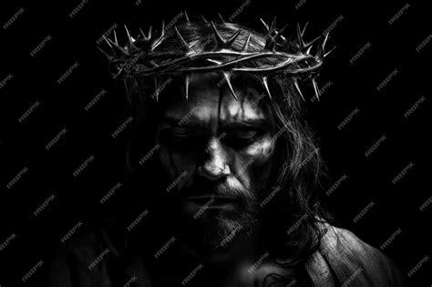 Premium Ai Image Jesus Christ Crown Of Thorns Black And White