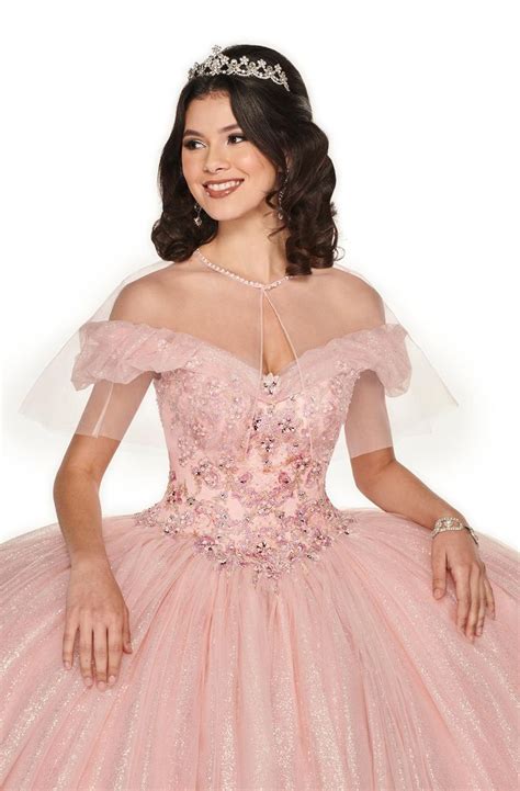 Marys Quinceanera Dresses Mq2082 Embroidered Off Shoulder Tulle Gown
